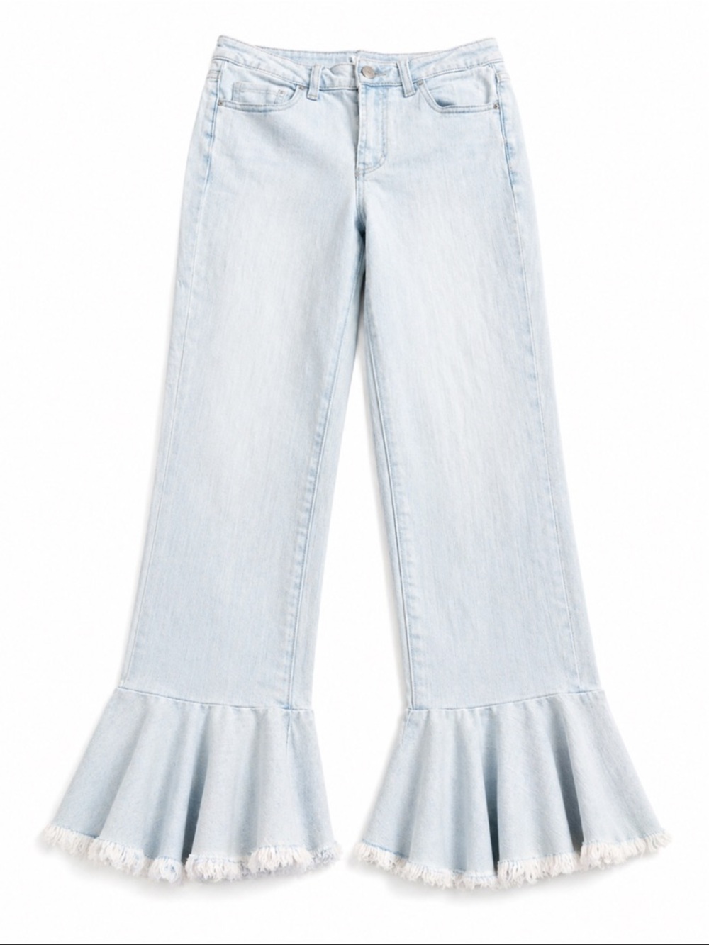 Vince Camuto Light Wash Ruffle Hem Flare Jeans Size 27 / US 4